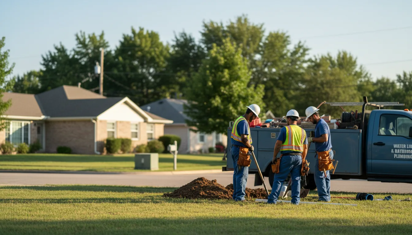 Residential water line and bathroom plumbing service in Orchard, TX